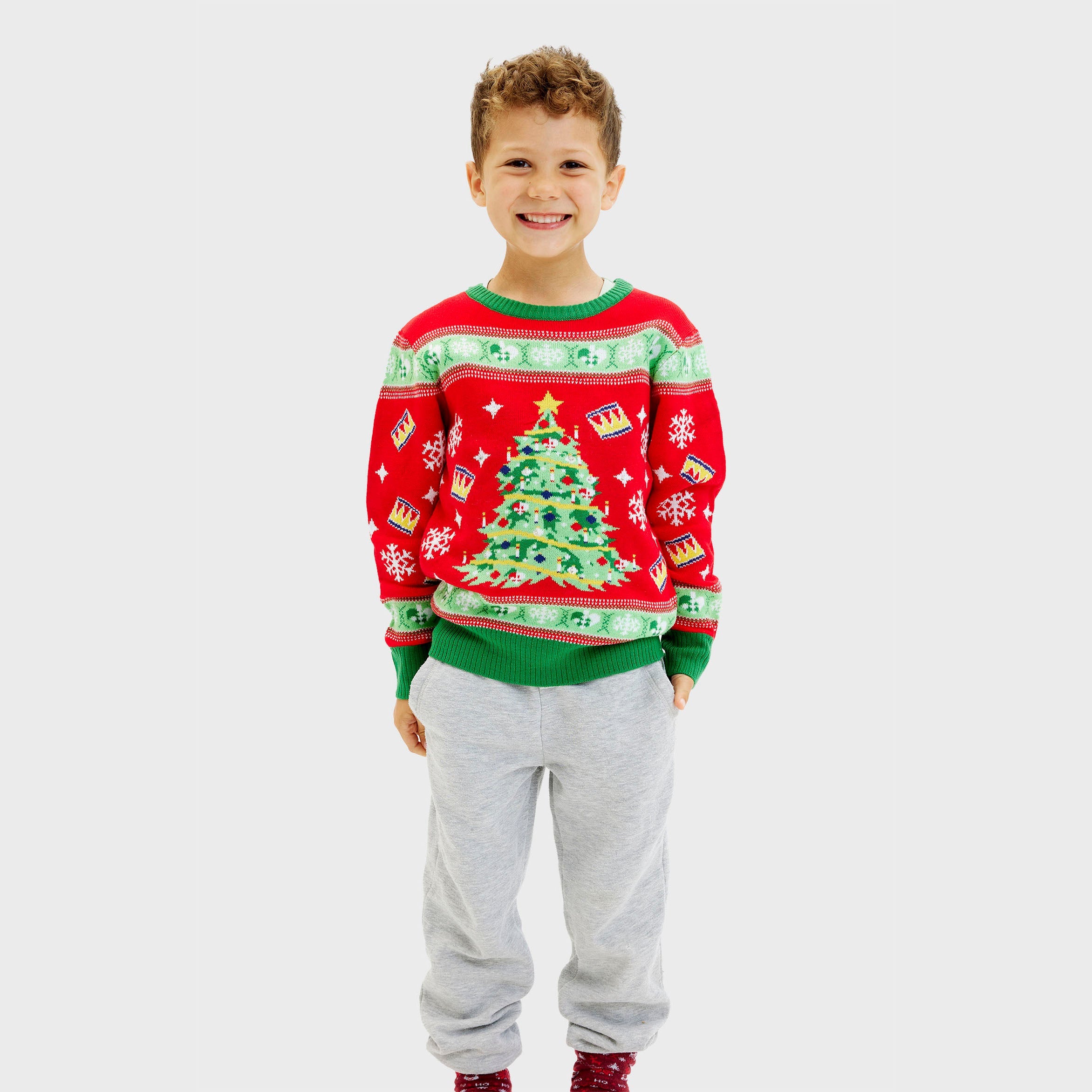 Christmas tree red sweater - child.